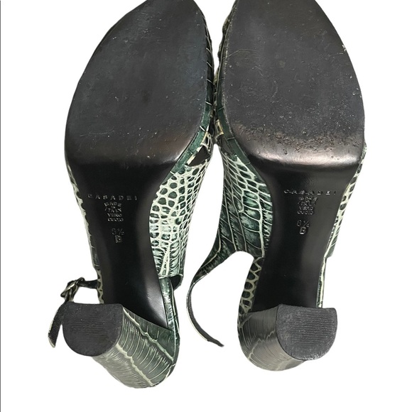 Casadei animal print green/beige heels size 8.5M - Picture 7 of 14